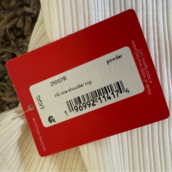 Spanx NEW Ribbed One Shoulder Top Women’s Large Ivory White Sexy Datenight - Picture 5 of 8